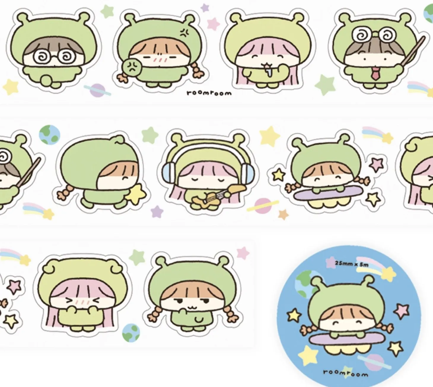 Alien Girl Kiss Cut Sticker Tape