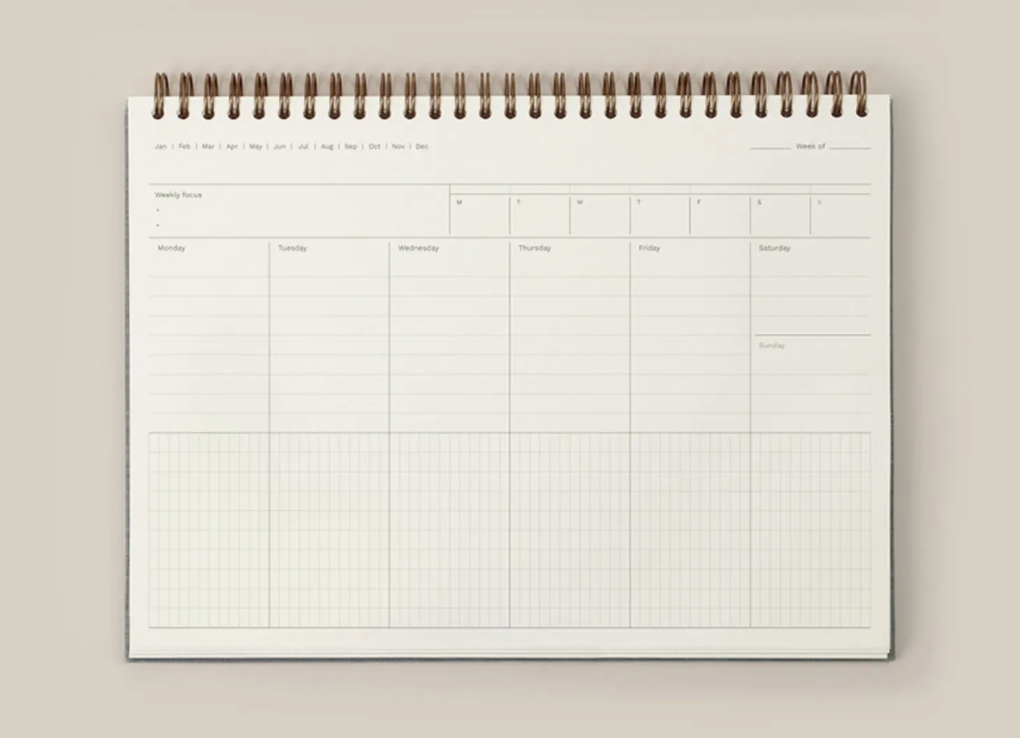 Attitude B5 Spiral Hardcover Weekly Planner