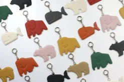 Bear Vegan Leather Key Ring
