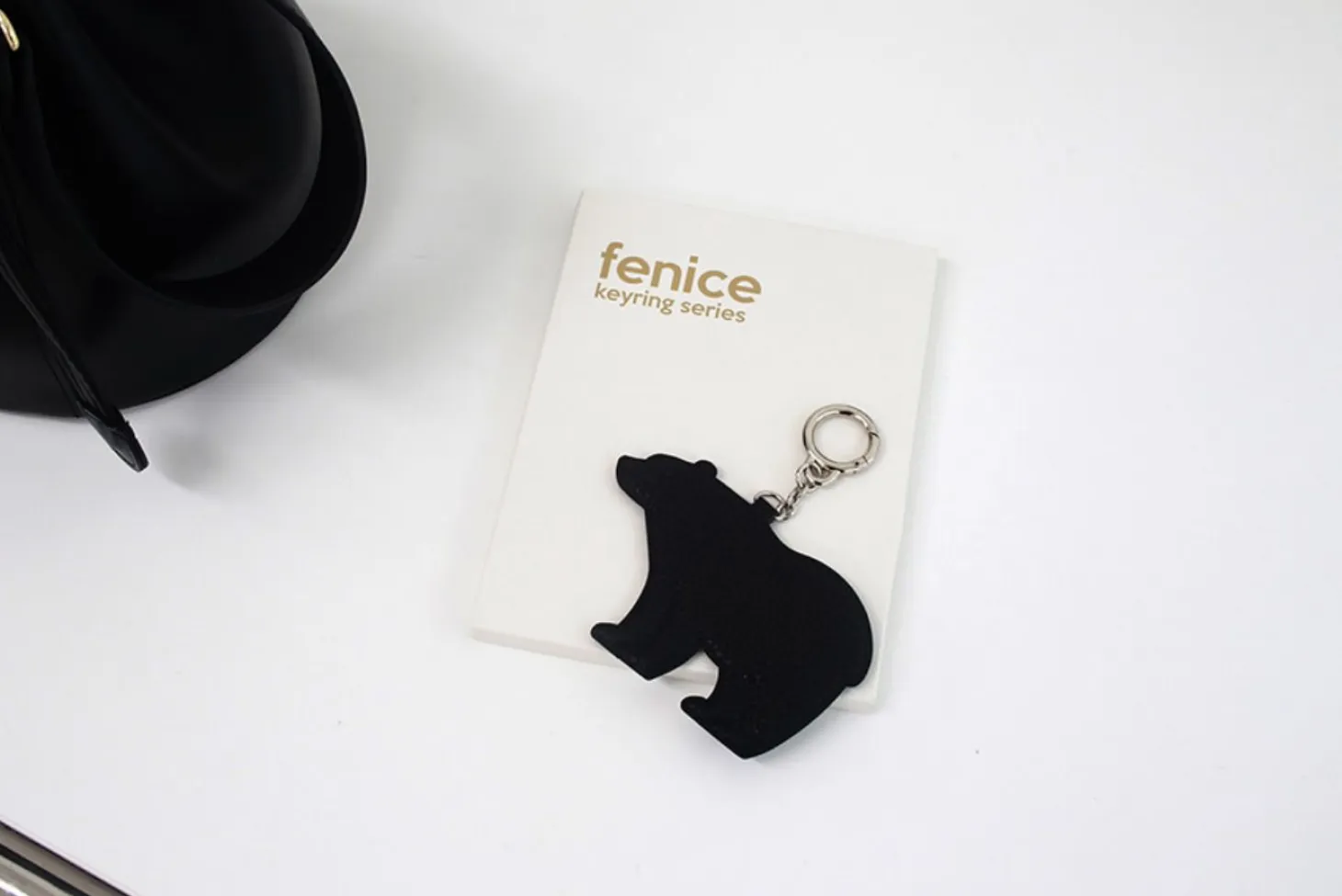 Bear Vegan Leather Key Ring