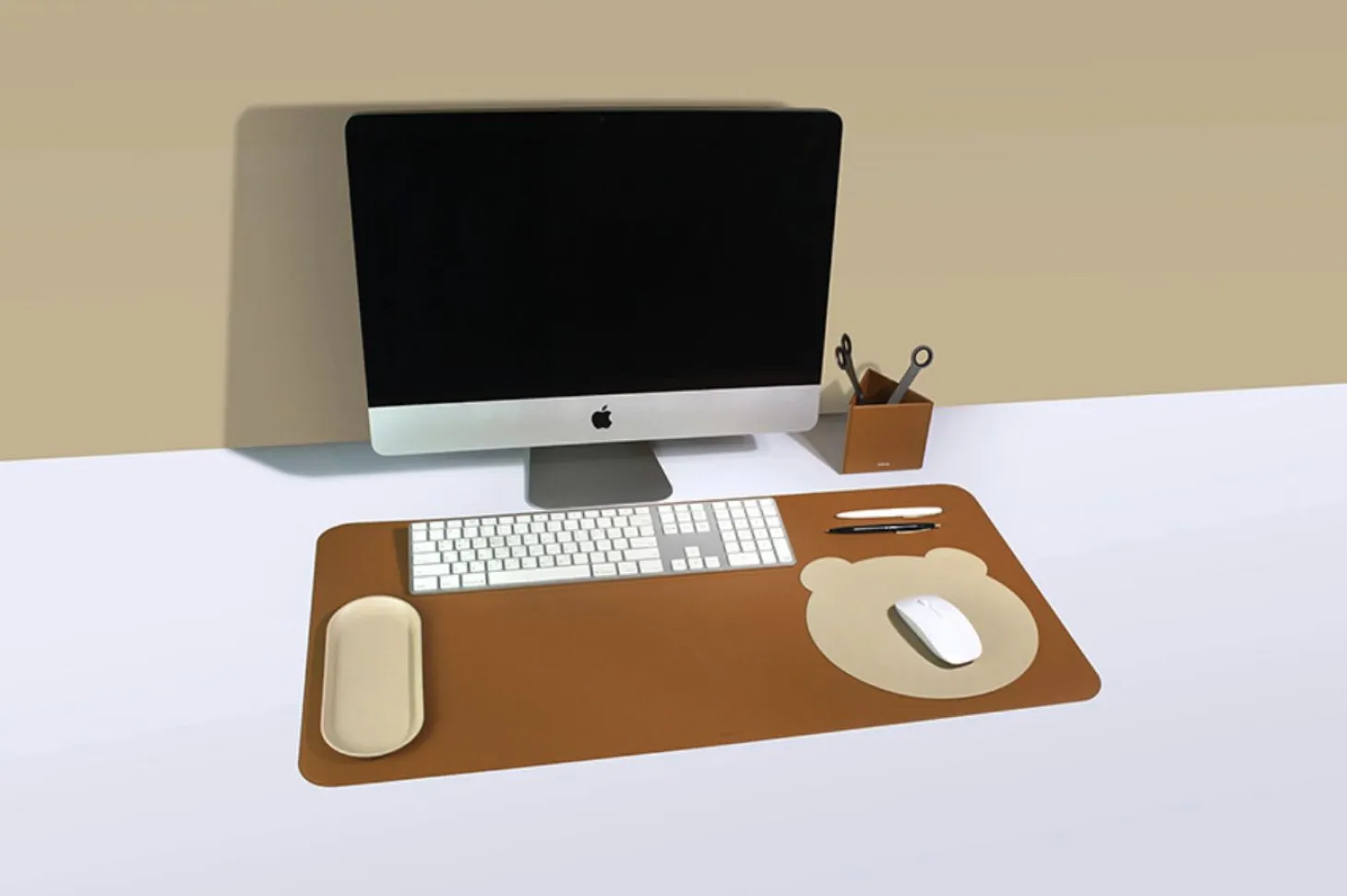 Bear Vegan Leather Mouse Pad