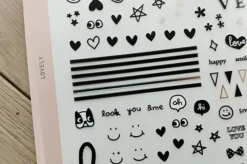 Black Love Nail Deco Sticker