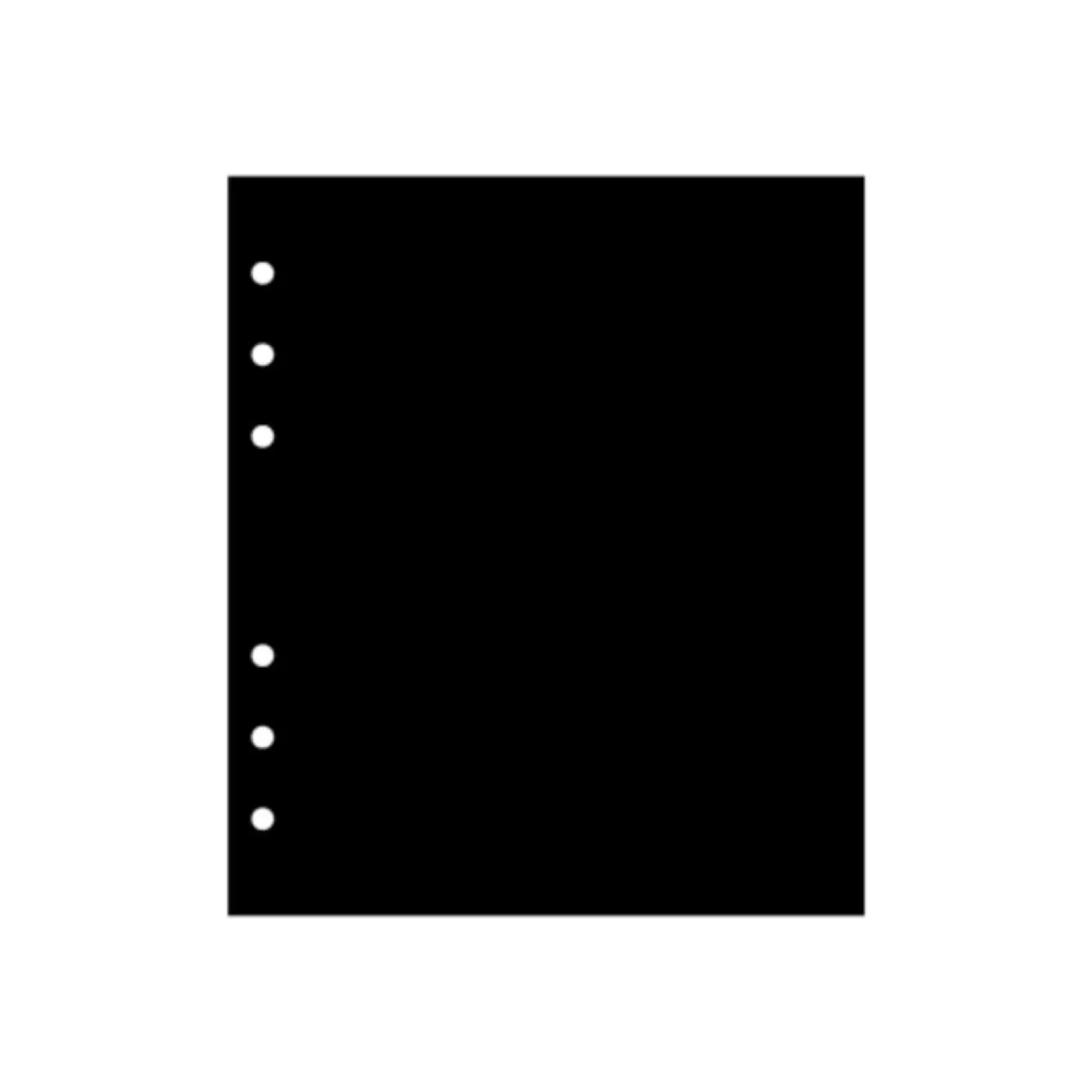 Black 6 Ring A6 Wide Note Refill