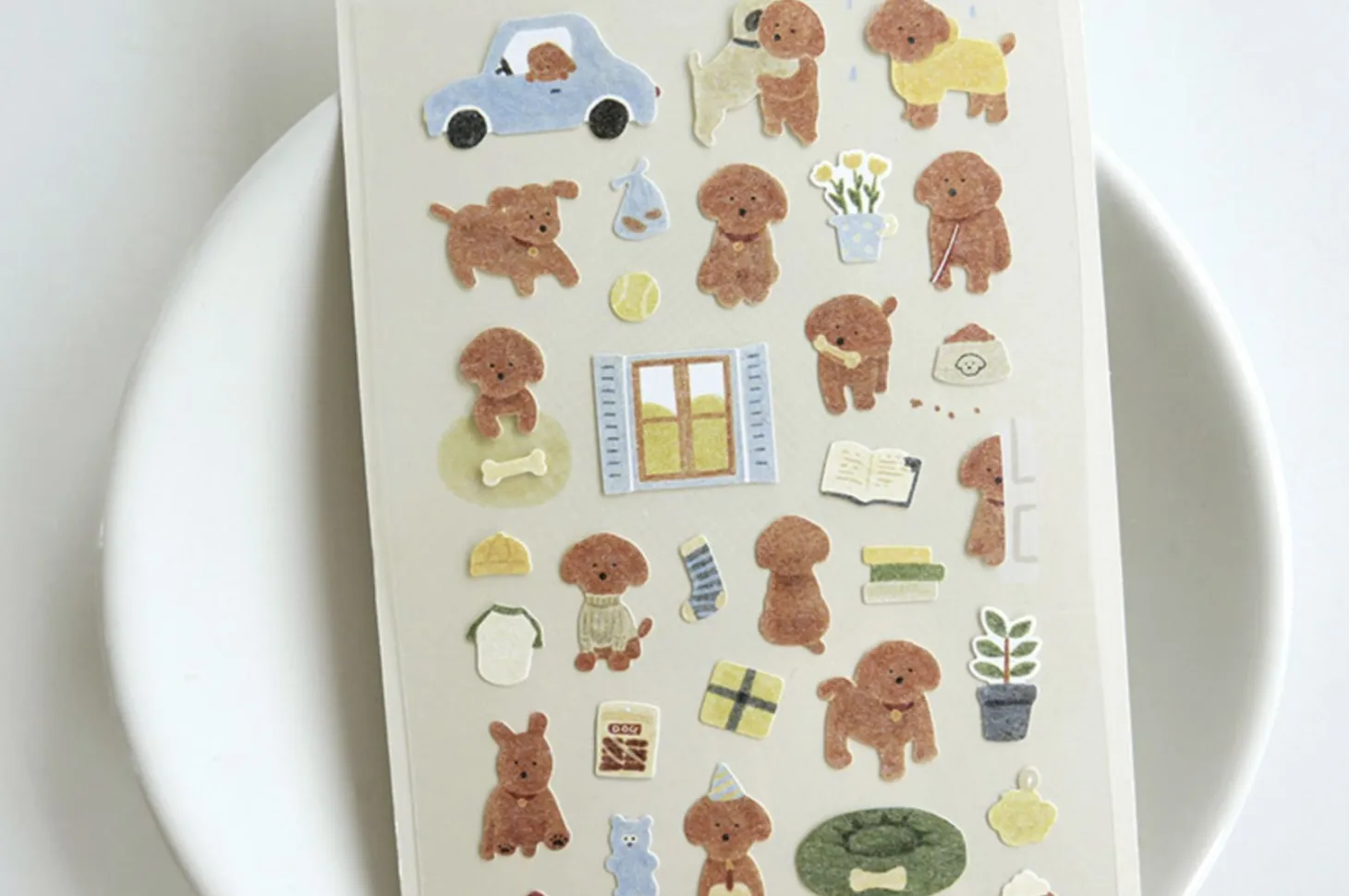 Brown Puppy's Life Deco Sticker