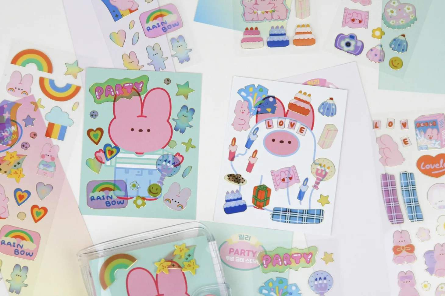 Bunny Gold Line Deco Sticker