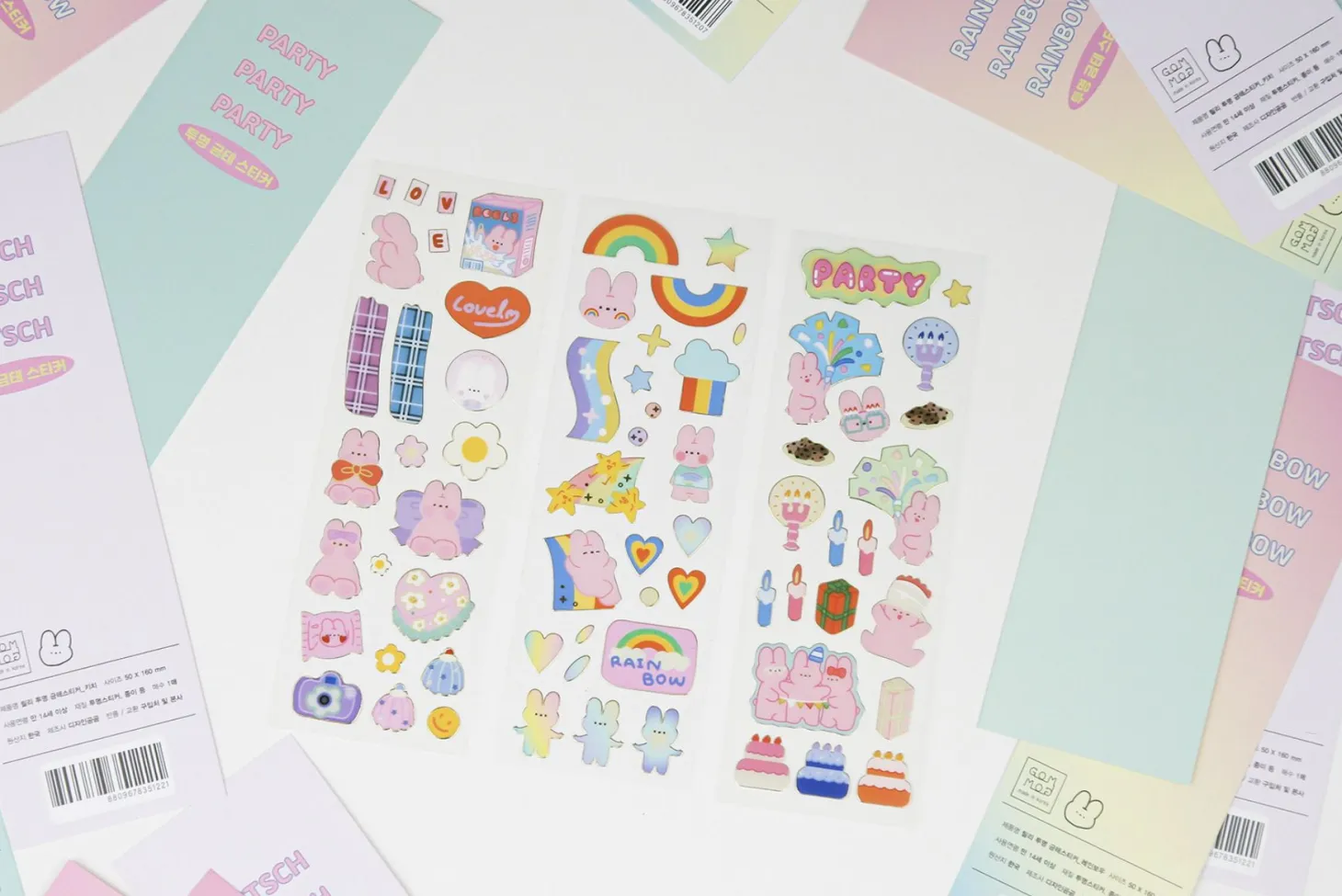 Bunny Gold Line Deco Sticker