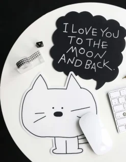 B&W Doodle Mouse Pad