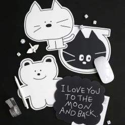 B&W Doodle Mouse Pad