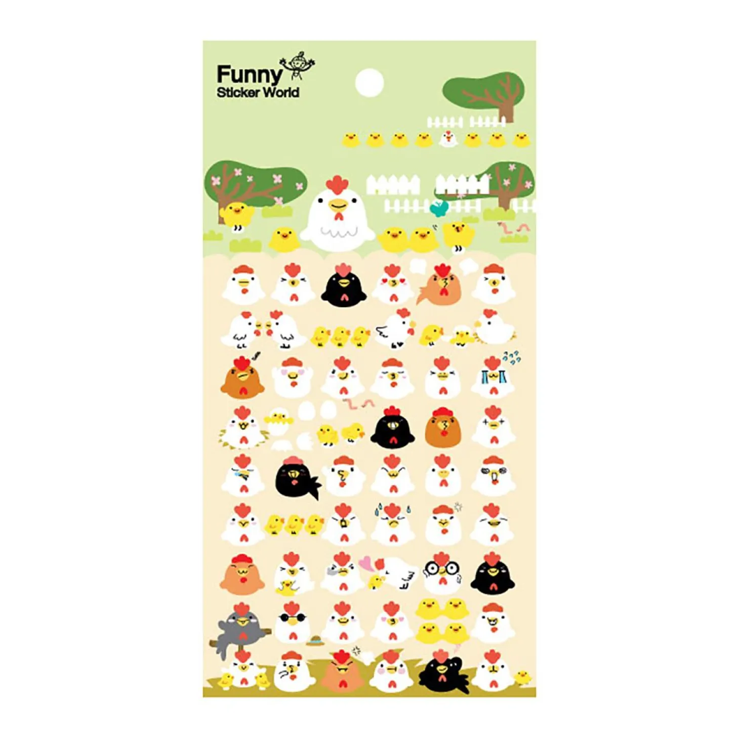 Chicken Emoji Puffy Sticker