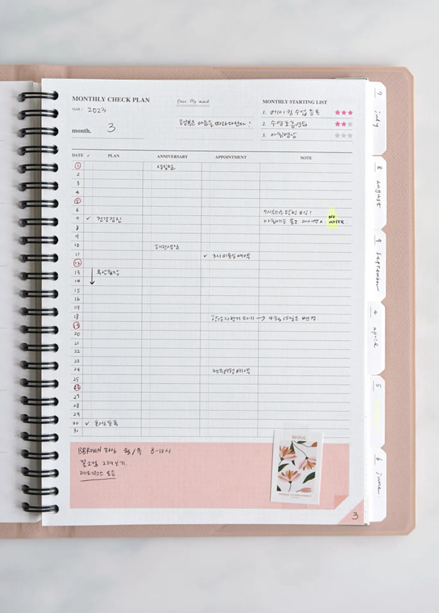 Classy Standard Index Weekly Planner