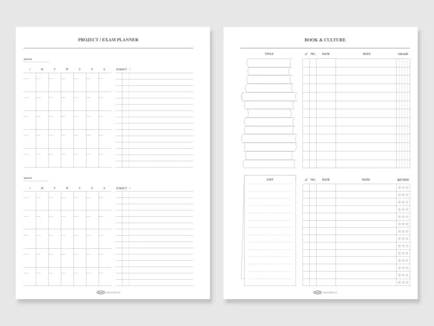 Classy Standard Index Weekly Planner