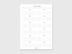 Classy Standard Index Weekly Planner