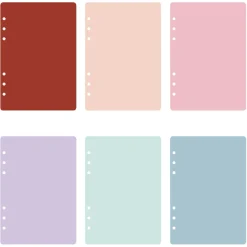 Colorful 6 Ring A5 Plain Note Refill