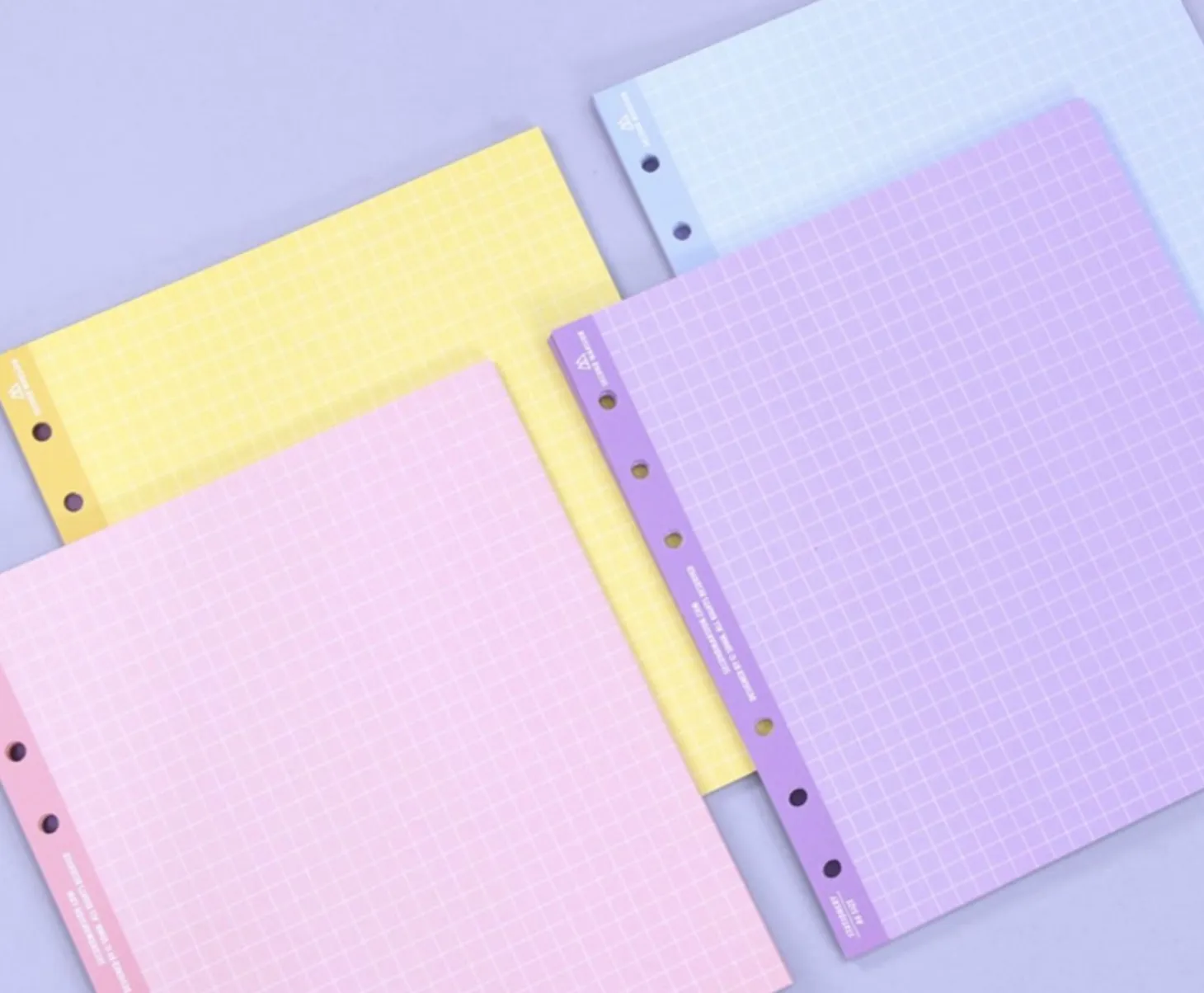 Colorful Square Grid 6 Ring A6 Wide Note Refill