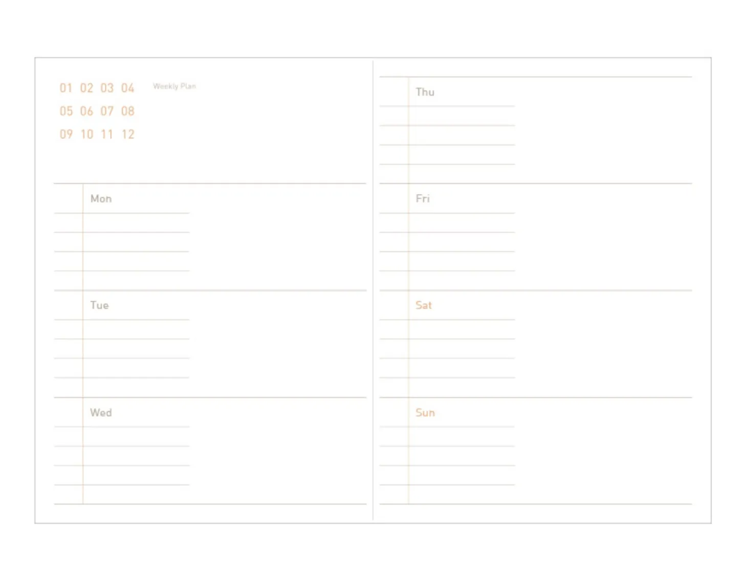 Colorful Weekly Diary Scheduler v8