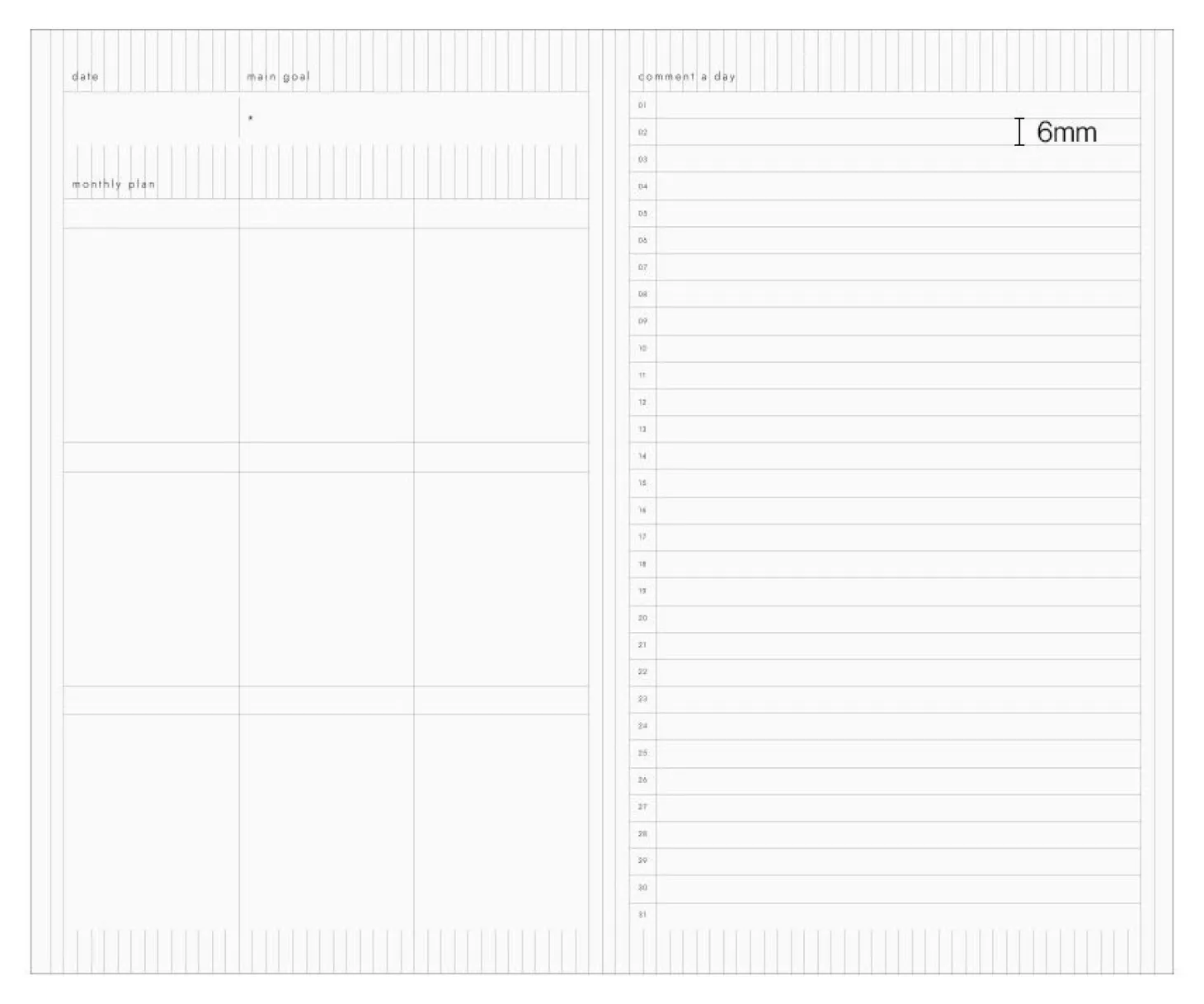Daily Sequence One-Month Planner