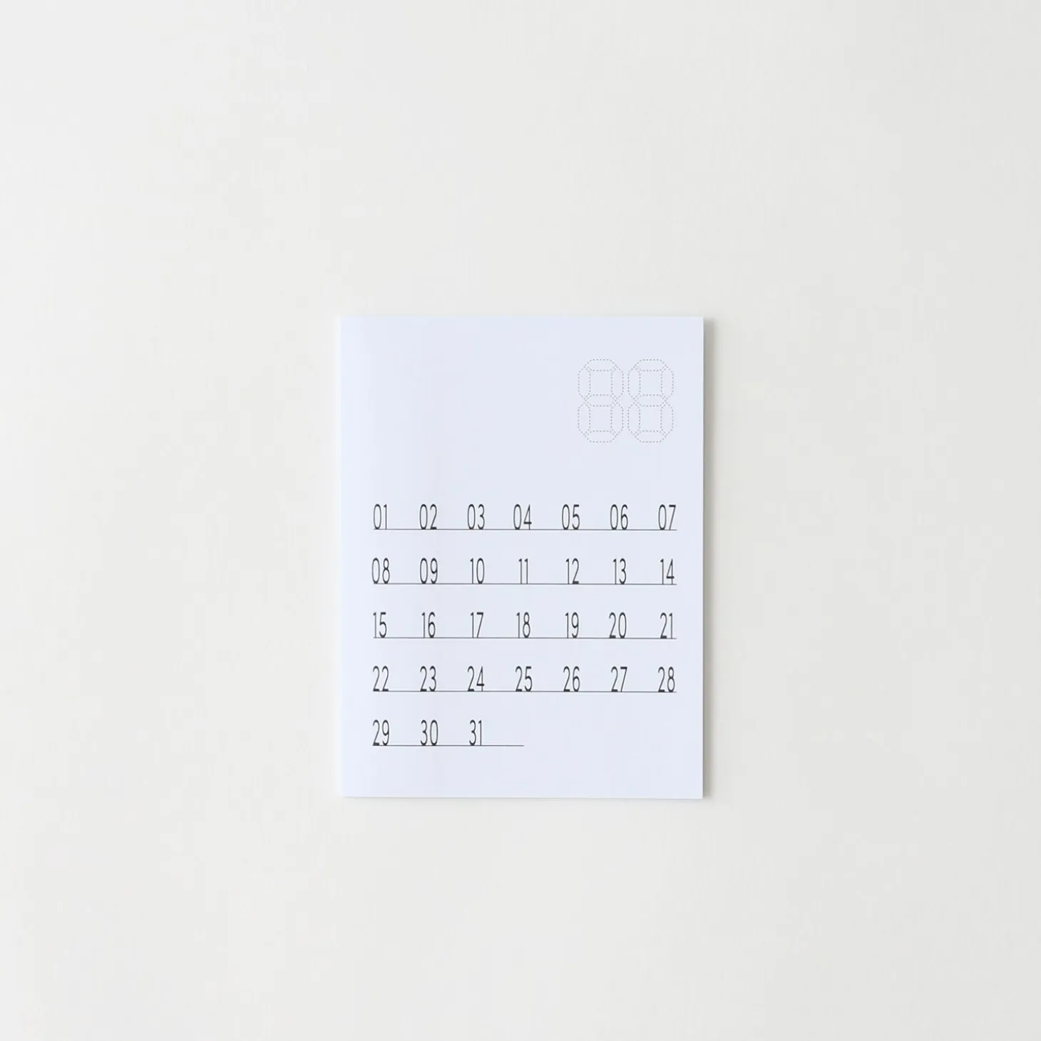 Dateless Calendar Sticky Note