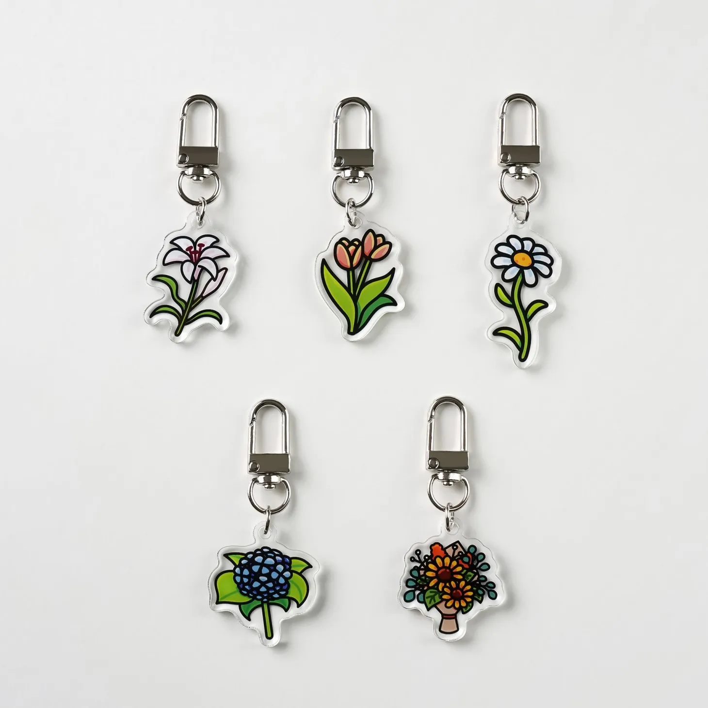 Flower Acrylic Key Ring
