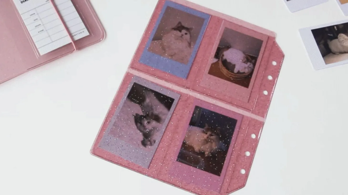 Glitter 6 Ring A6 Wide Card Pocket Refill