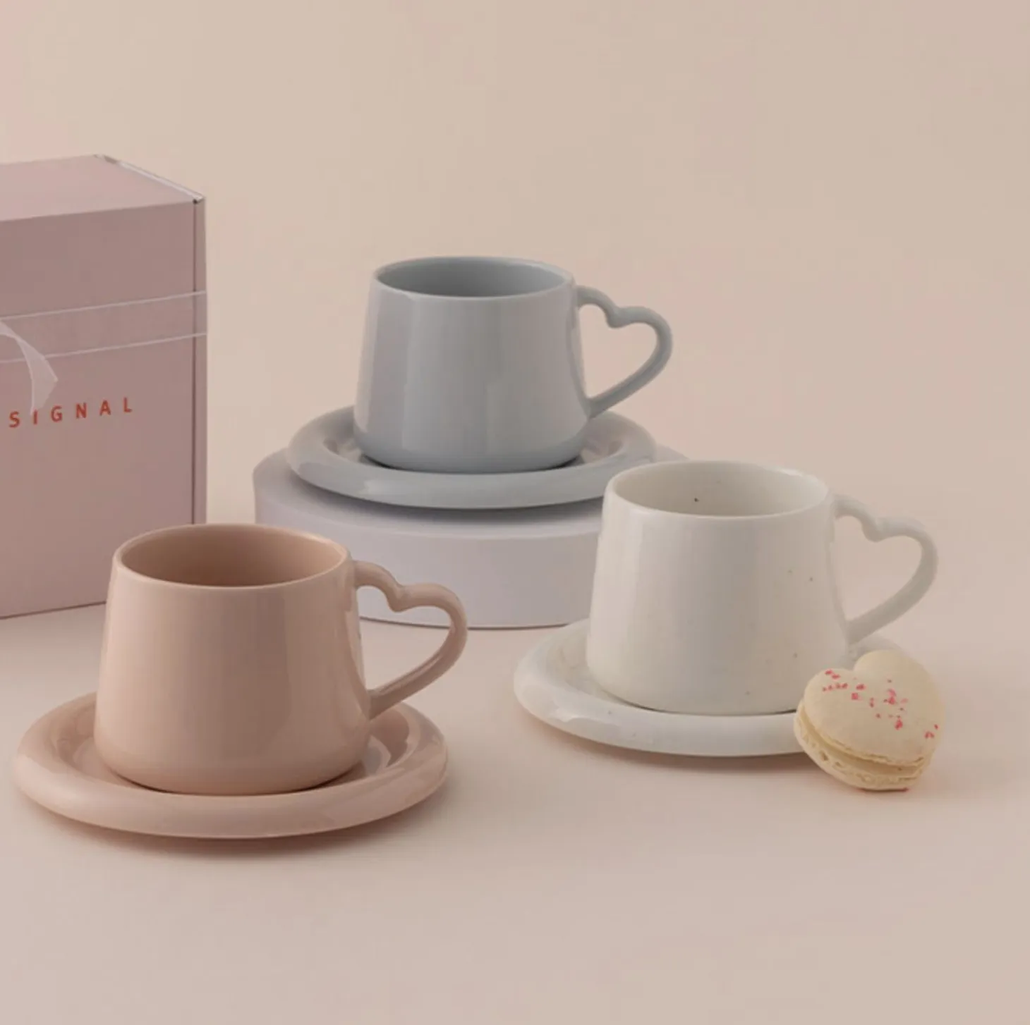 Heart Signal Mug & Saucer Set