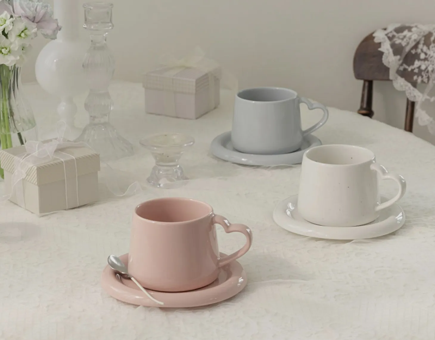 Heart Signal Mug & Saucer Set