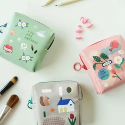Illustrated Mini Zip Pouch