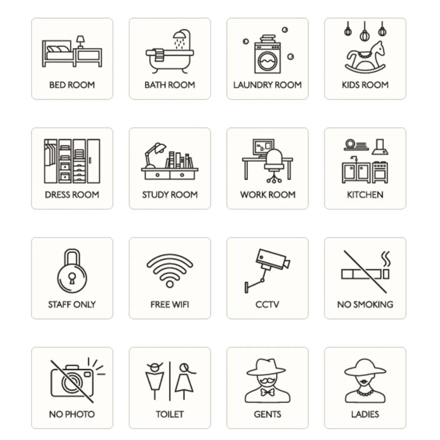 Ivory Pictogram Door Sign