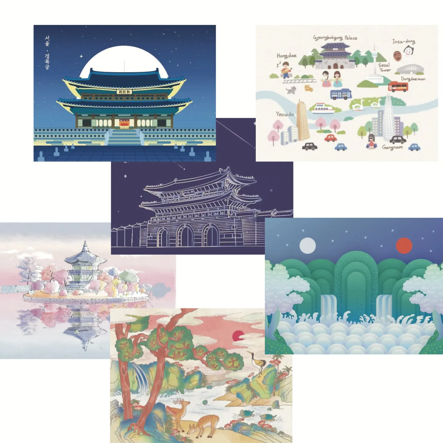Korean Heritage Art Postcard