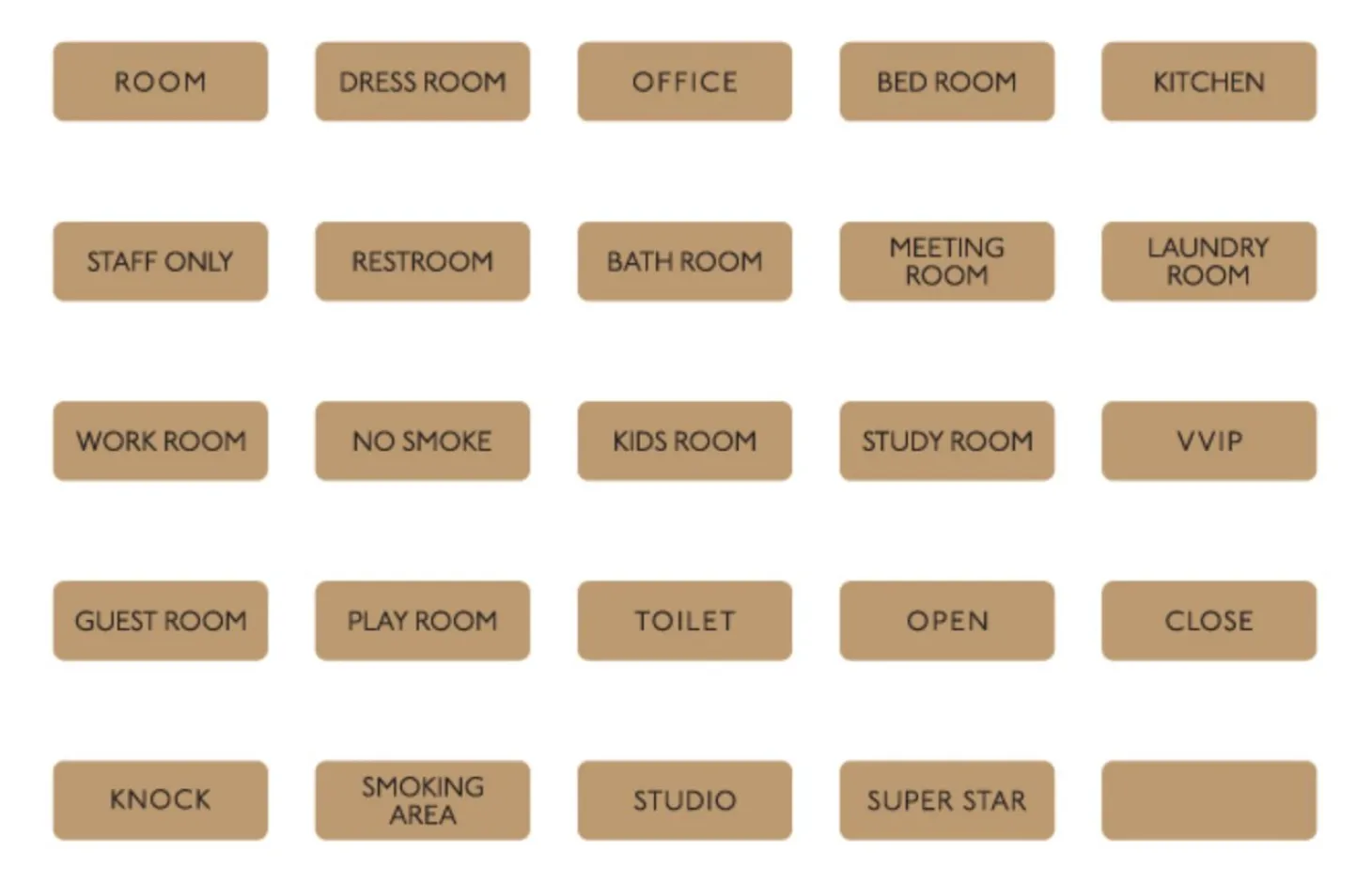 Kraft Basic Door Sign