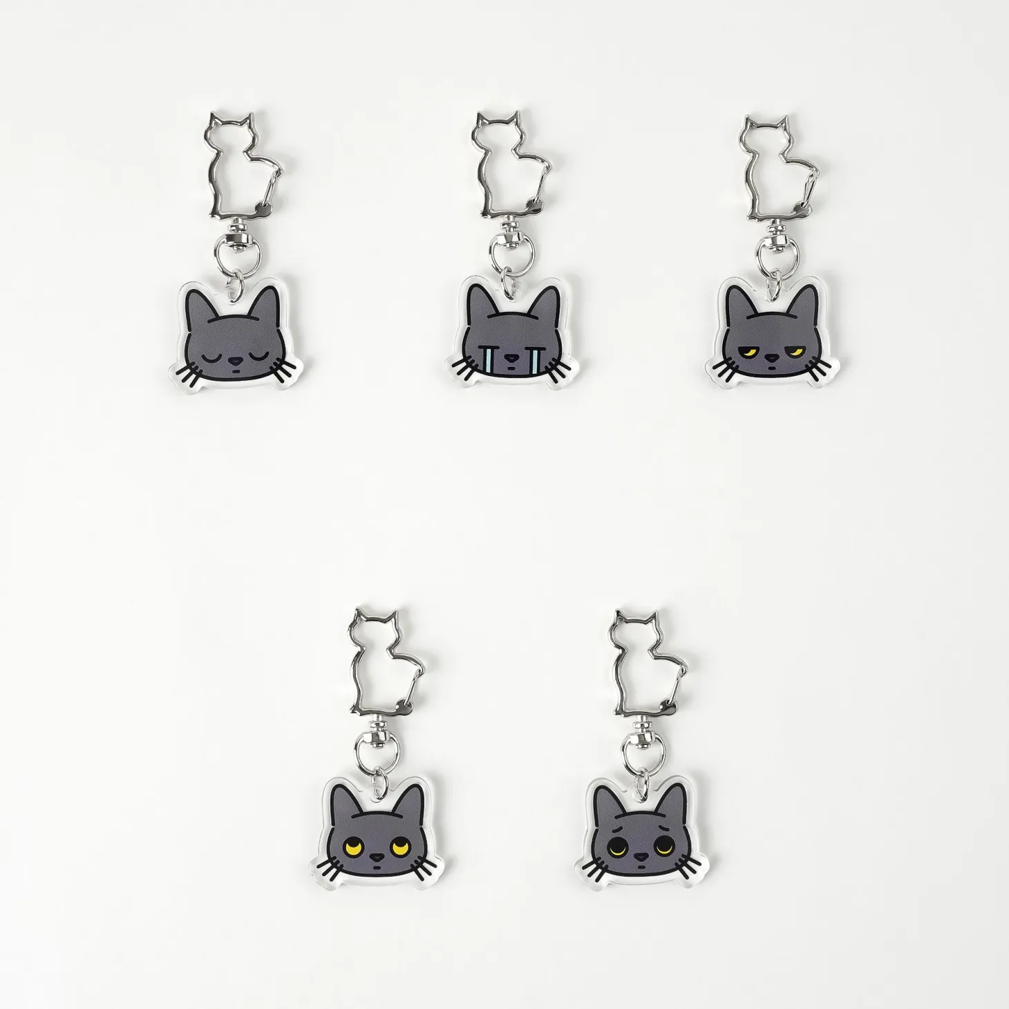 Lana Cat Emoji Acrylic Key Ring