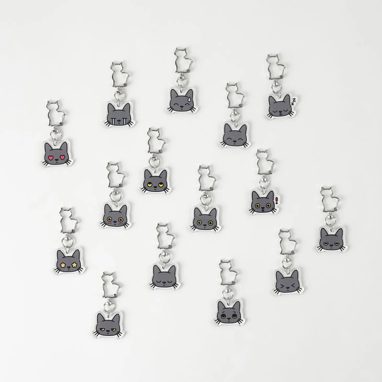 Lana Cat Emoji Acrylic Key Ring