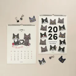 2026 Lana & Tuxedo Cat Wall Calendar