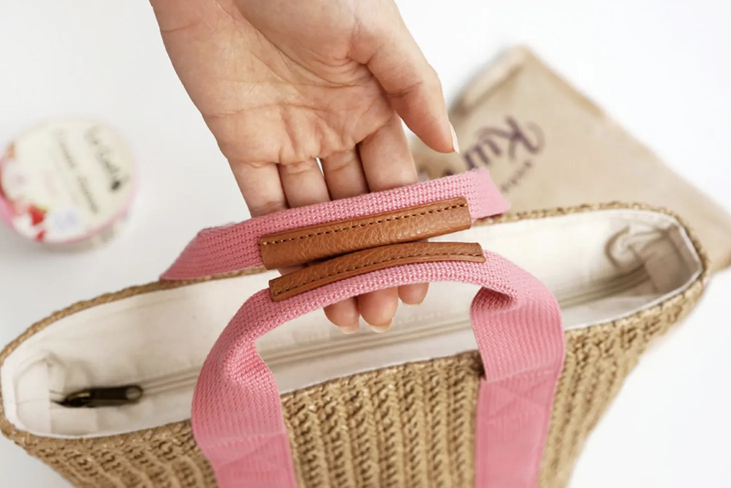 Large Rattan Cooler Bag