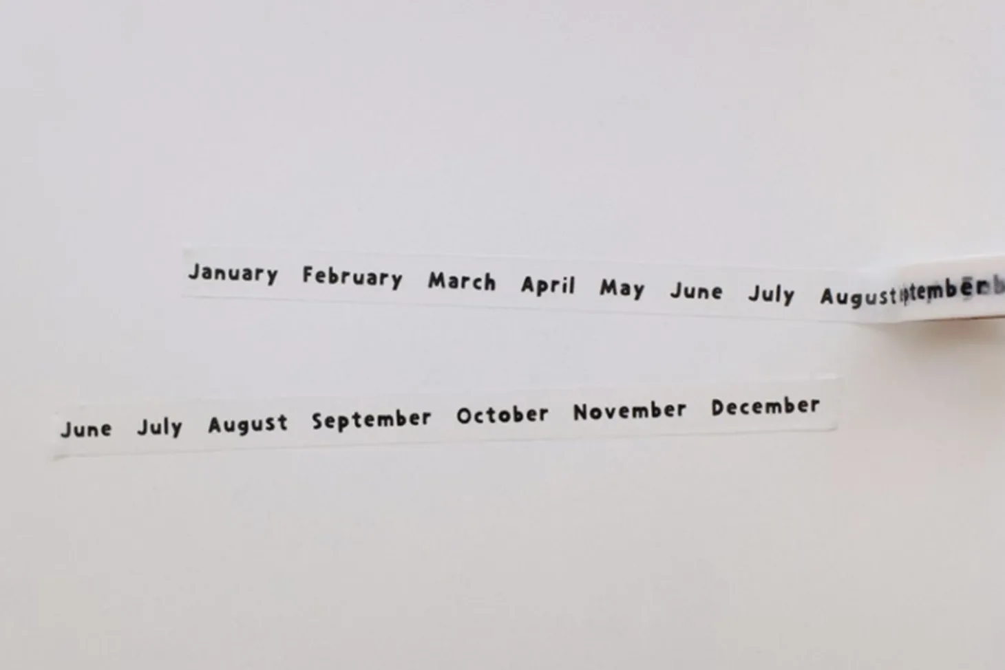 Lettering Months Masking Tape