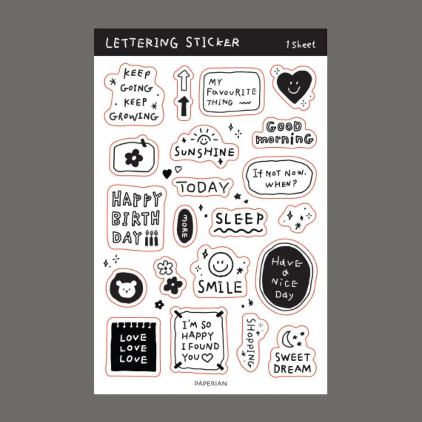 Lettering Removable Sticker