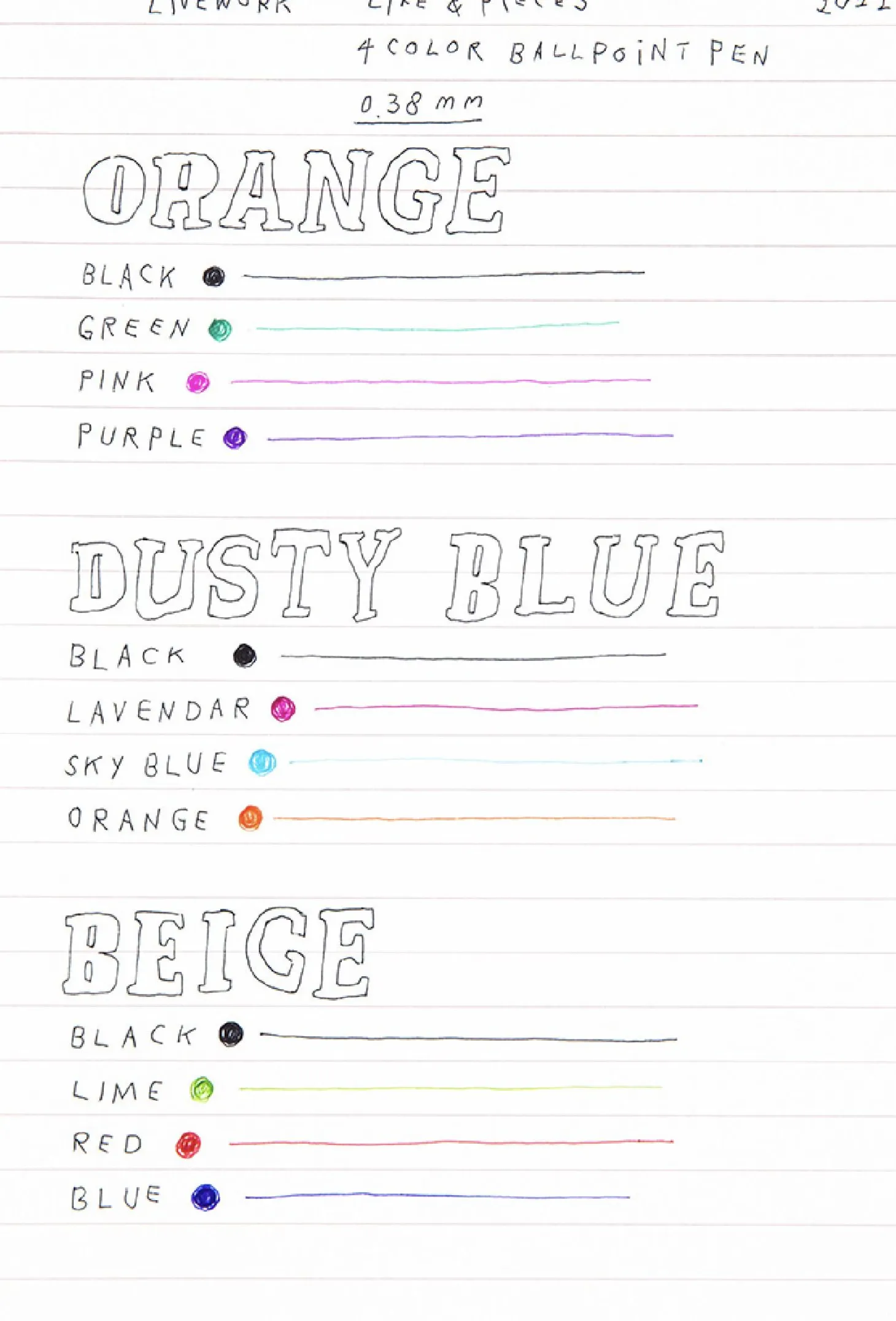 Life & Pieces 4 Color Ball Point Pen v2