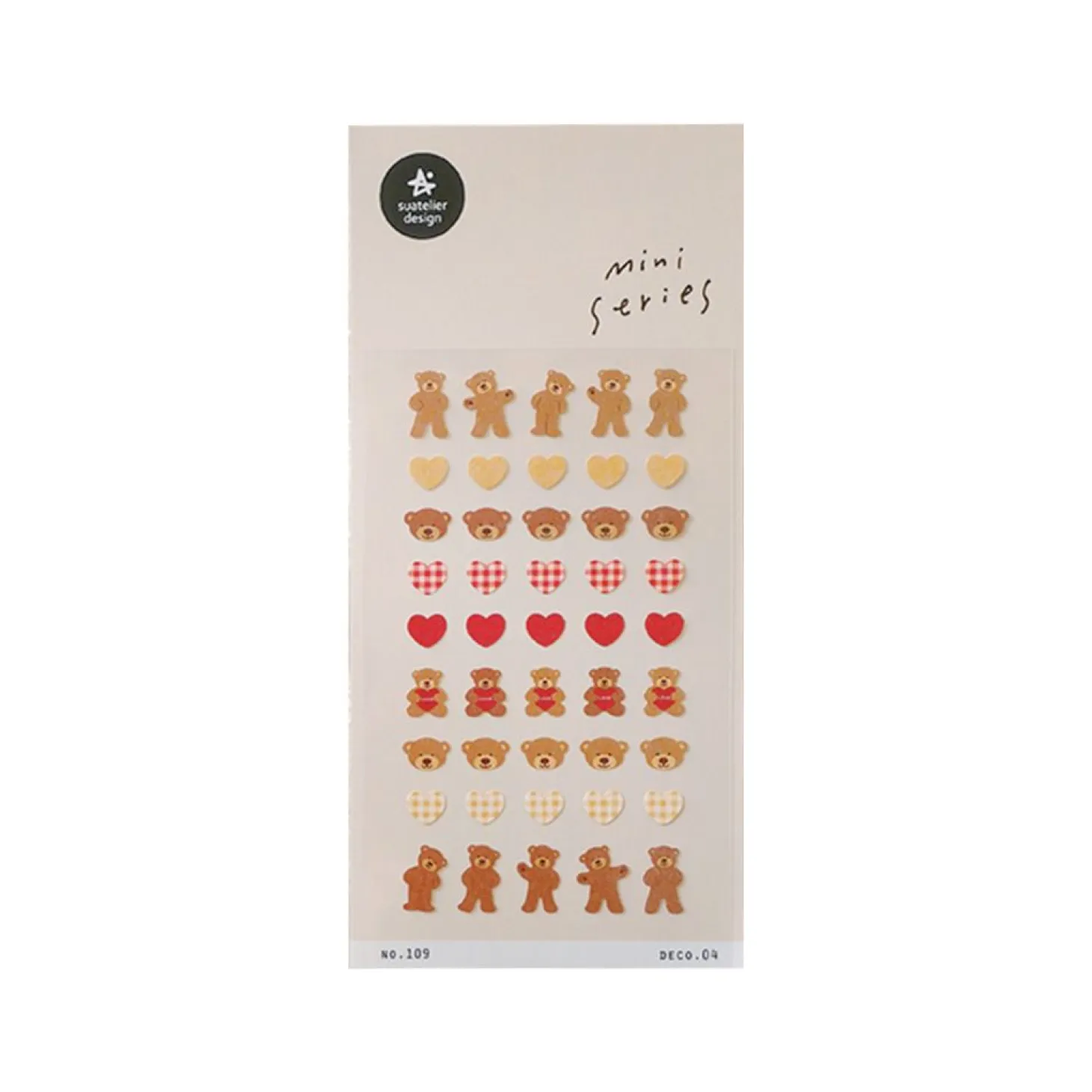 Mini Heart Bear Deco Sticker