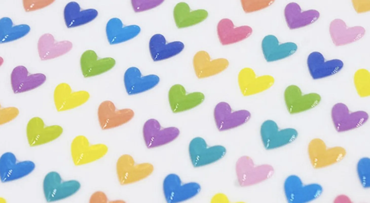 Mini Pastel Heart Epoxy Sticker