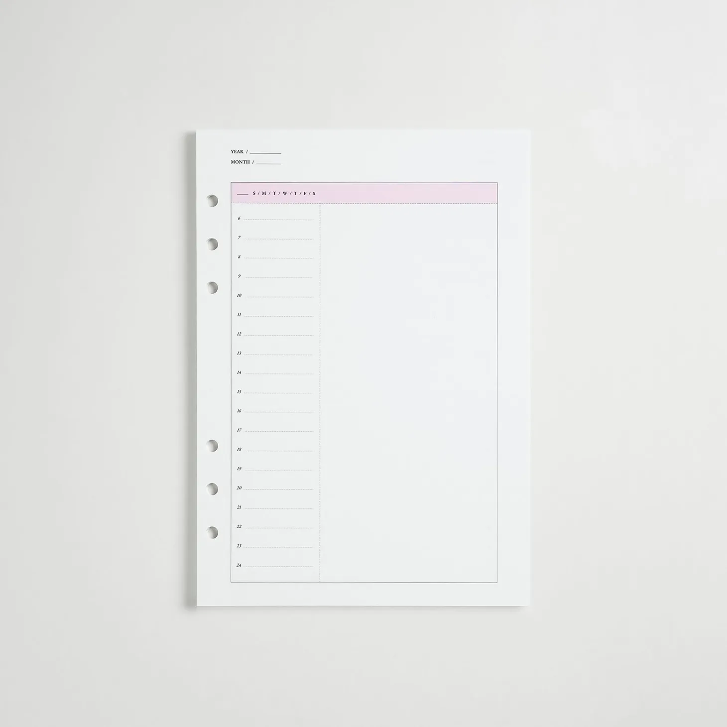 MYO Today 6 Ring A5 Planner Refill