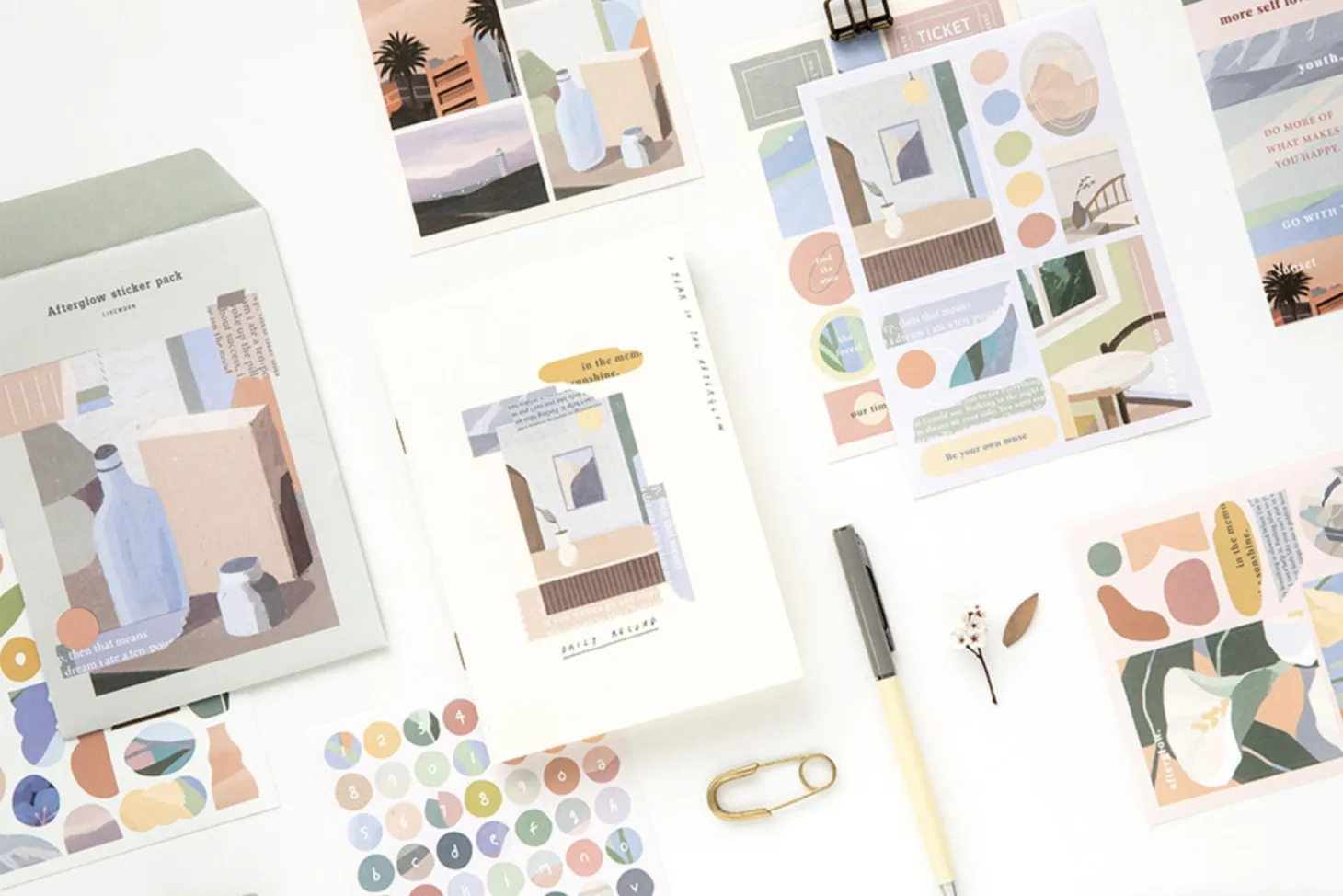 8pcs Afterglow Deco Sticker Set