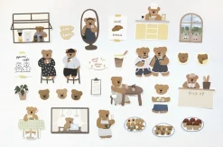 28pcs Bear Cafe Tour Sticker Set
