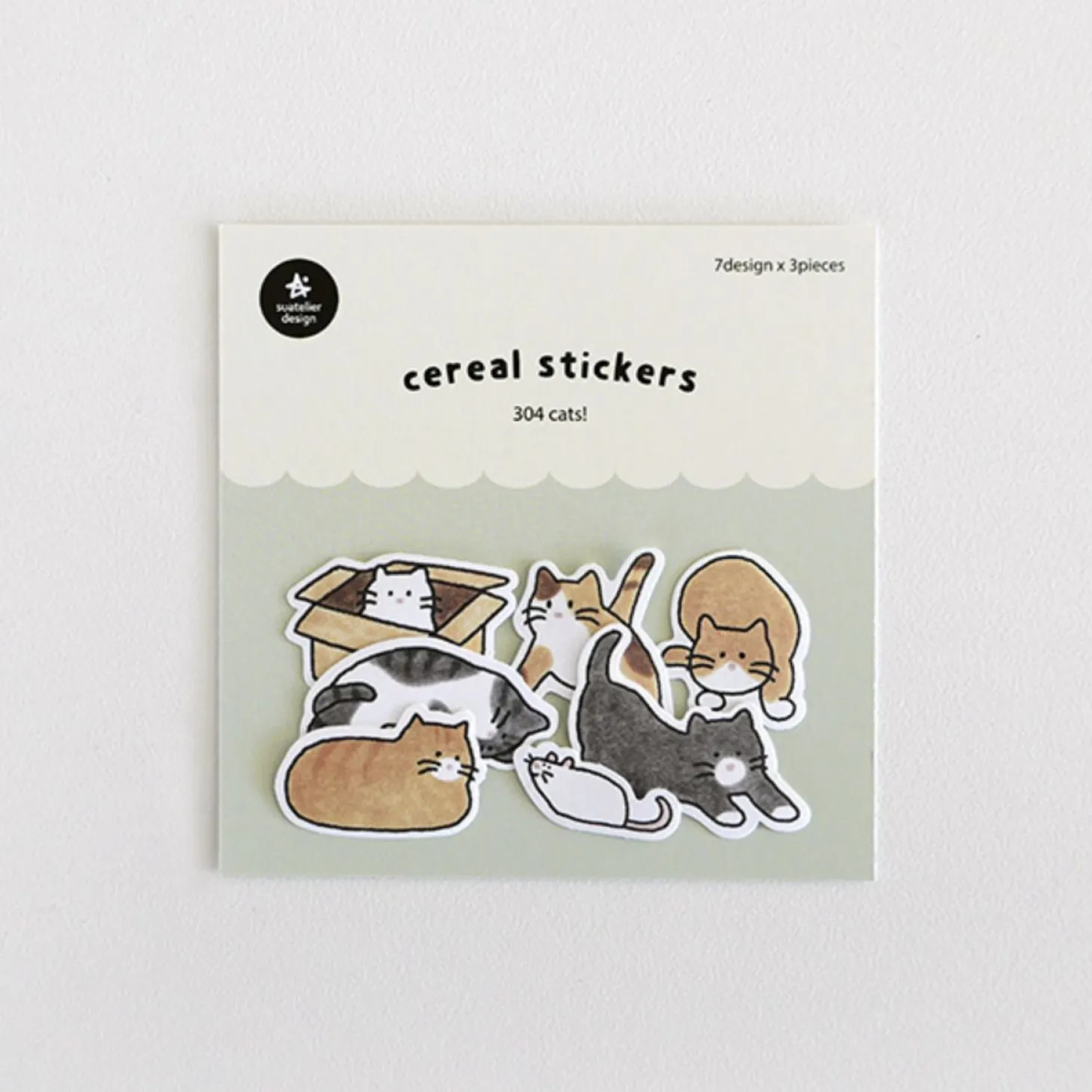 21pcs Cat Cereal Sticker Set