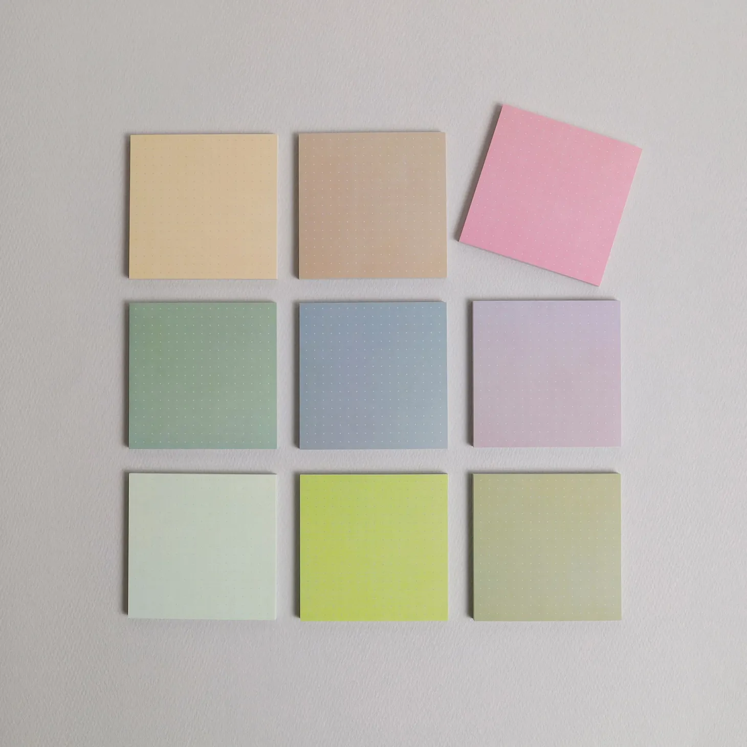 9pcs Colorful Dot Grid Sticky Note Set