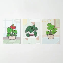 12pcs Cozy Home Houseplant Postcard Set