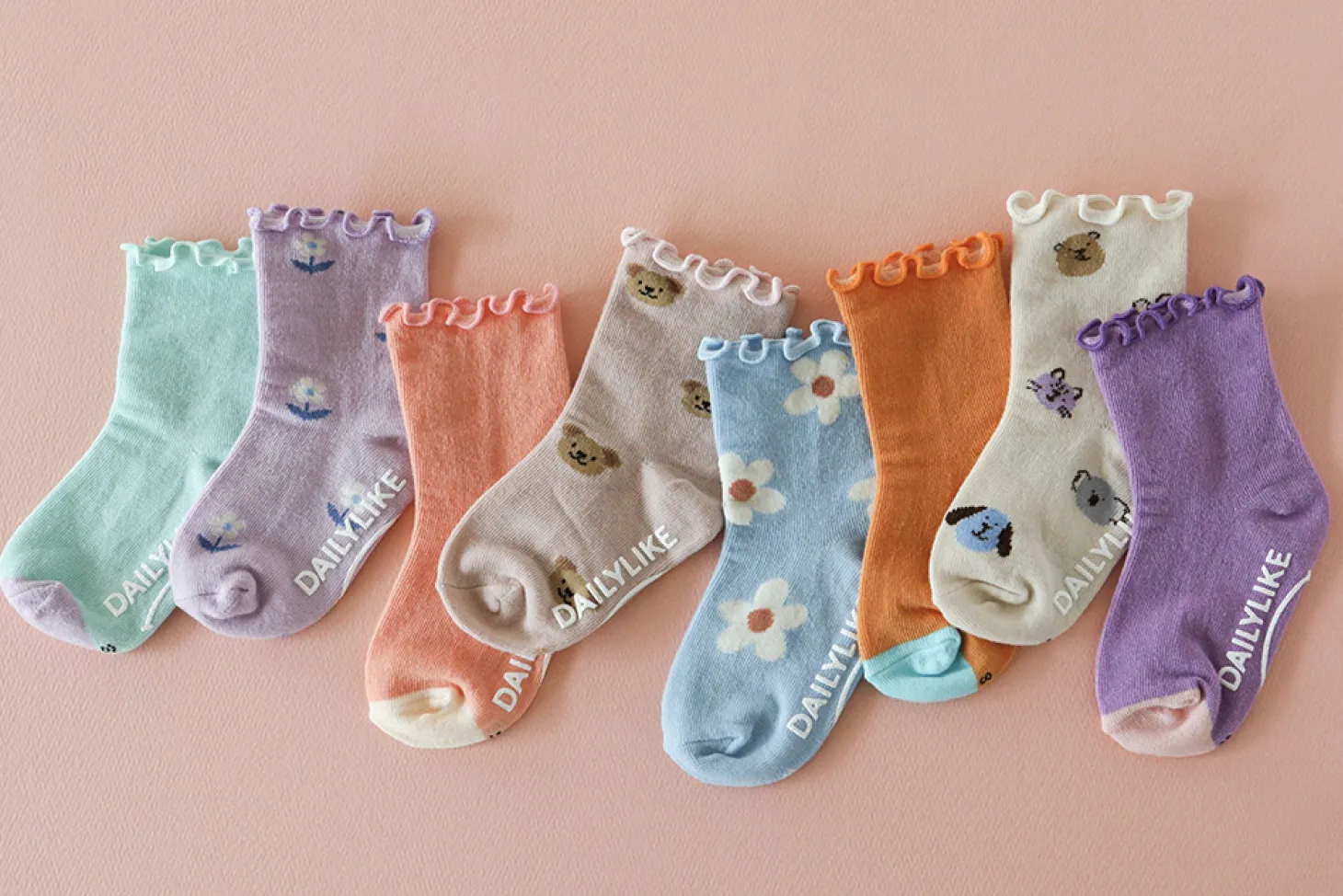 4pcs Daily Kids Crew Socks Set