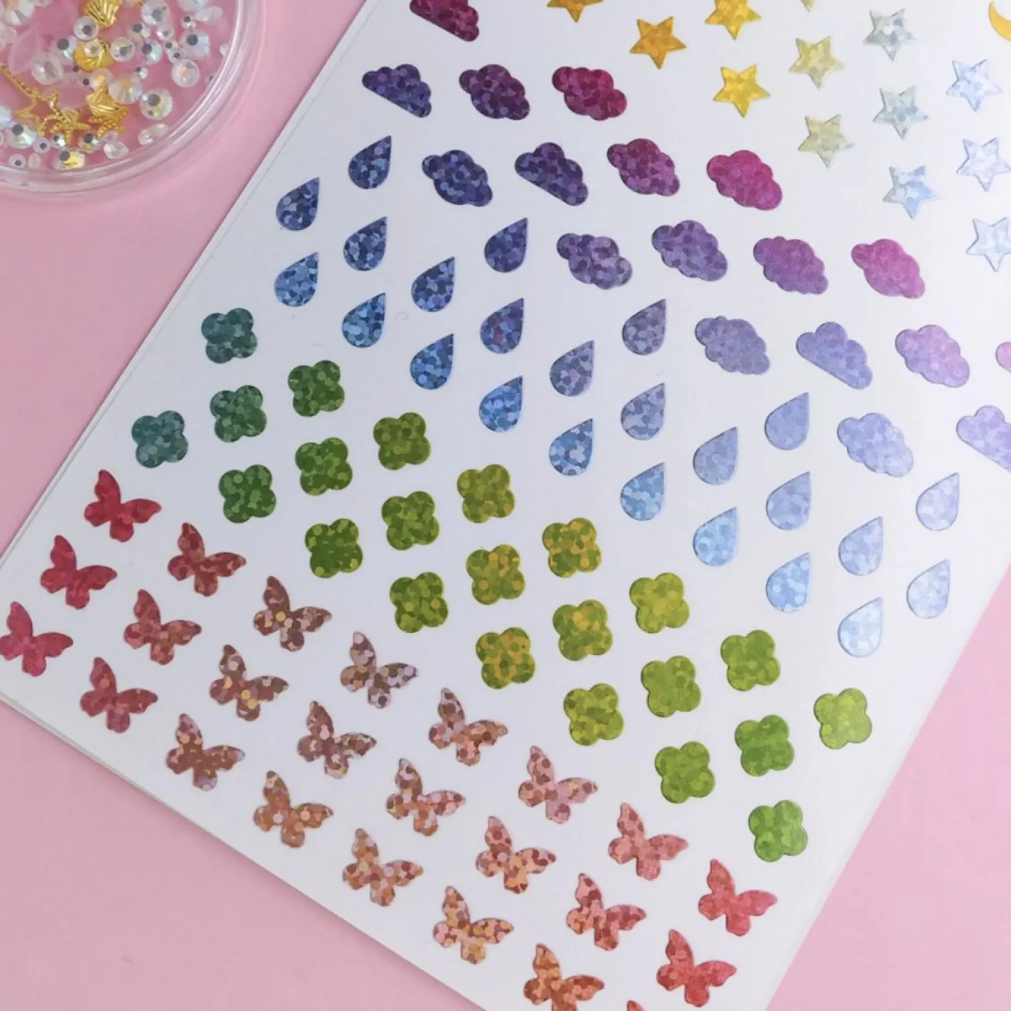 3pcs Hologram Shapes Sticker Set