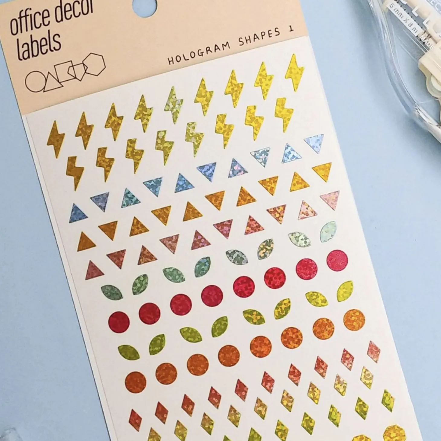 3pcs Hologram Shapes Sticker Set