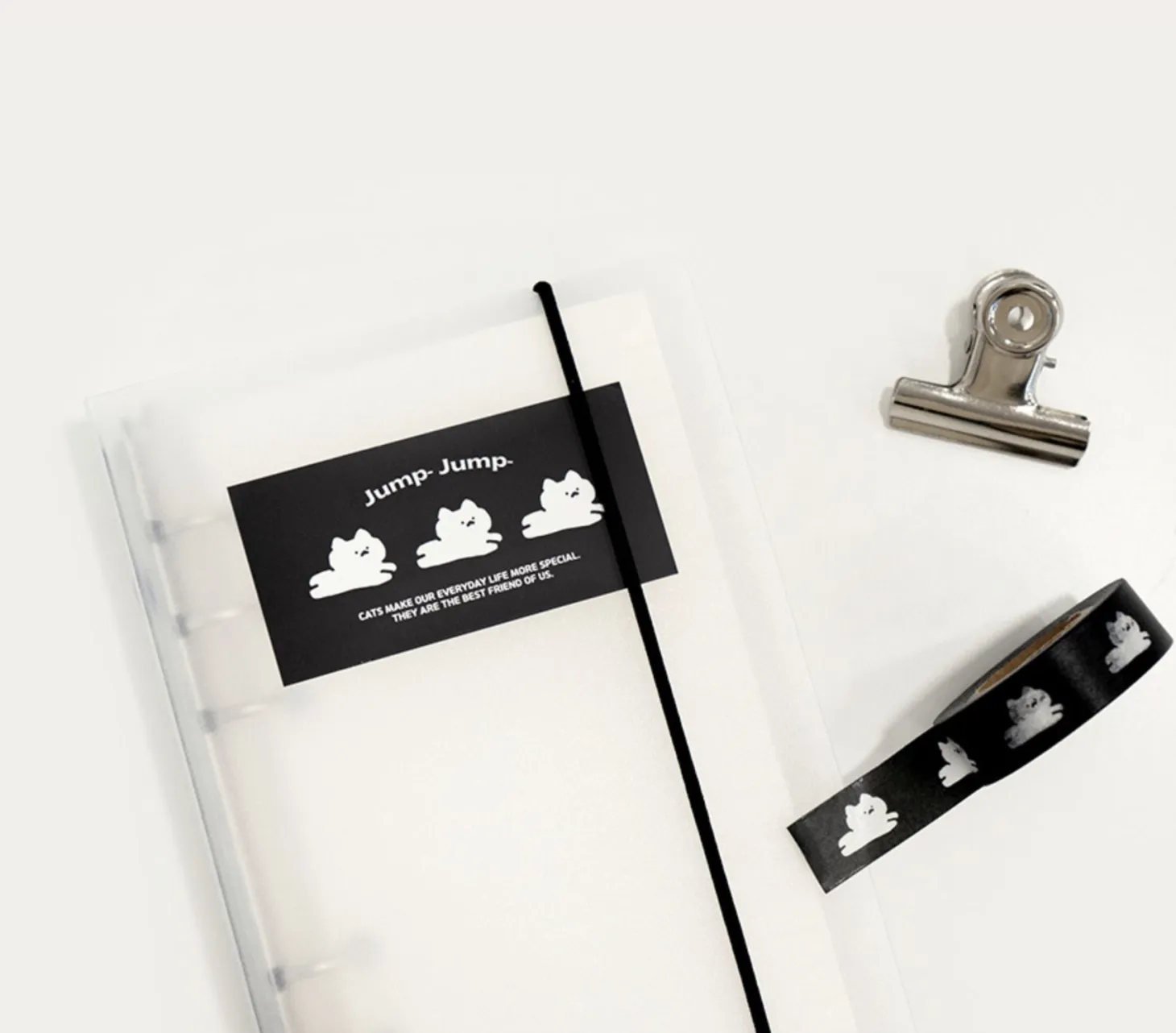 6pcs Jumping Cat Removable Sticker Set