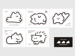 6pcs Jumping Cat Removable Sticker Set