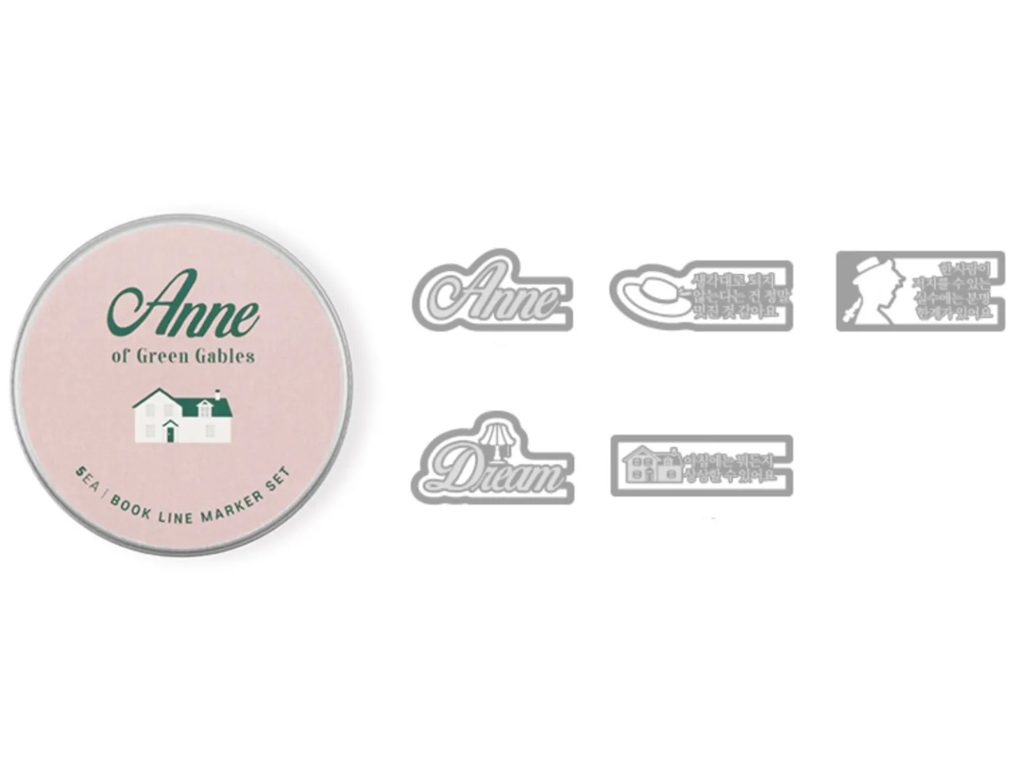 5pcs Literature Tin Bookmark Set